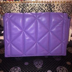 Purple soft faux leather quilted purse